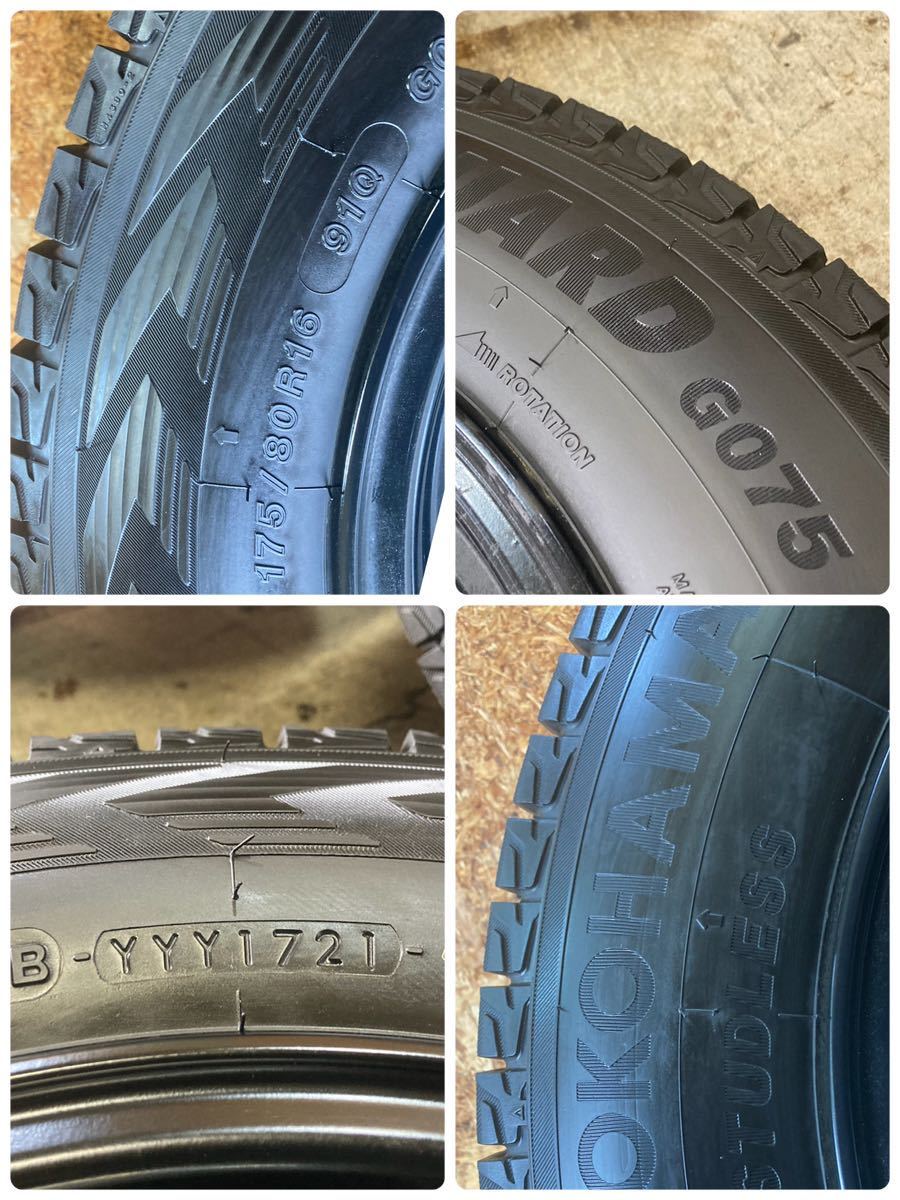 美品 スズキ ジムニー スタッドレス DEAN ディーンホイール175/80R16 16×5.5J IS20 5H pcd139.7バリ溝 YOKOHAMA G075_画像6