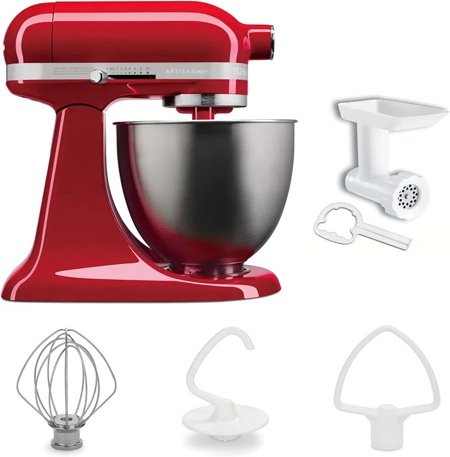 キッチンエイド KitchenAid 3.5QTスタンドミキサー+フードグラインダー特別セット パッションレッド