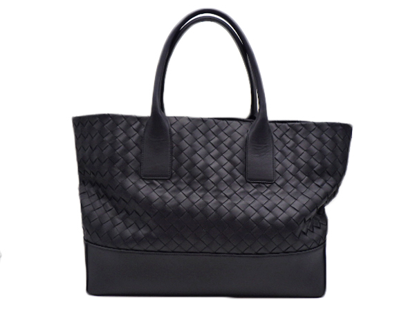 BOTTEGA VENETA ボッテガヴェネタ 608596 イントレチャー トートバッグ レザー ブラック 黒 鞄 かばん_画像2