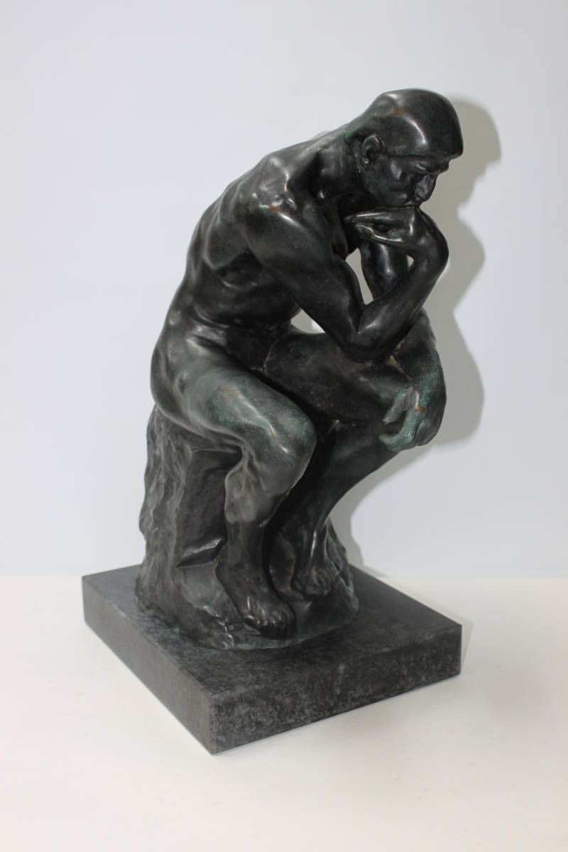 ■オーギュスト ロダン 考える人 ブロンズ像 大理石台 165体 限定品 A・Rodin 時代物_画像2