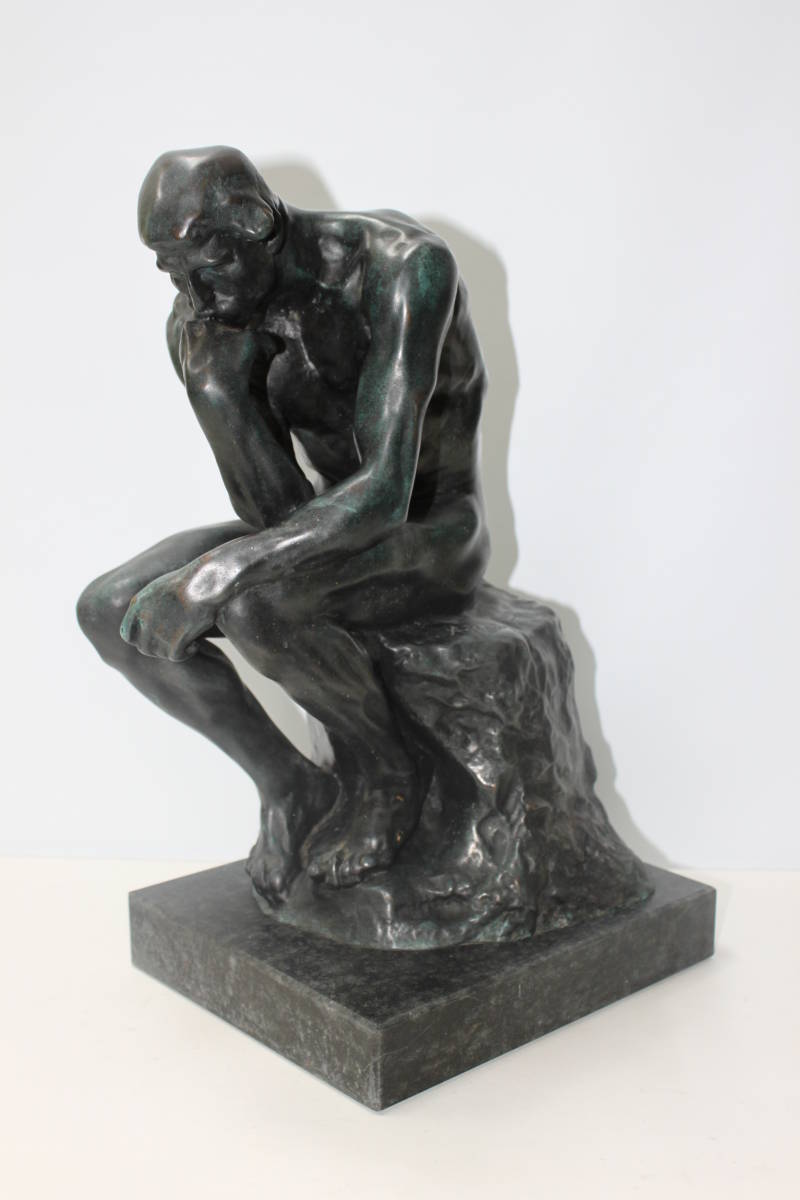 ■オーギュスト ロダン 考える人 ブロンズ像 大理石台 165体 限定品 A・Rodin 時代物_画像1