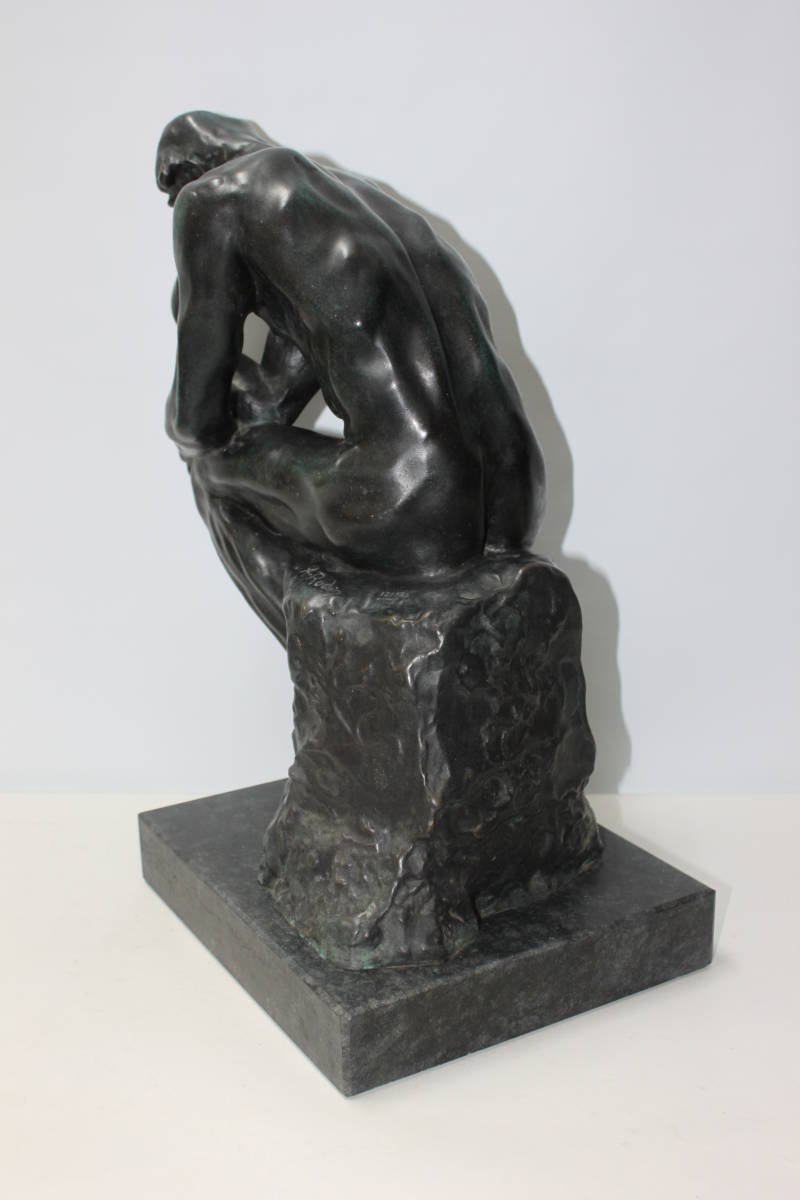 ■オーギュスト ロダン 考える人 ブロンズ像 大理石台 165体 限定品 A・Rodin 時代物_画像4