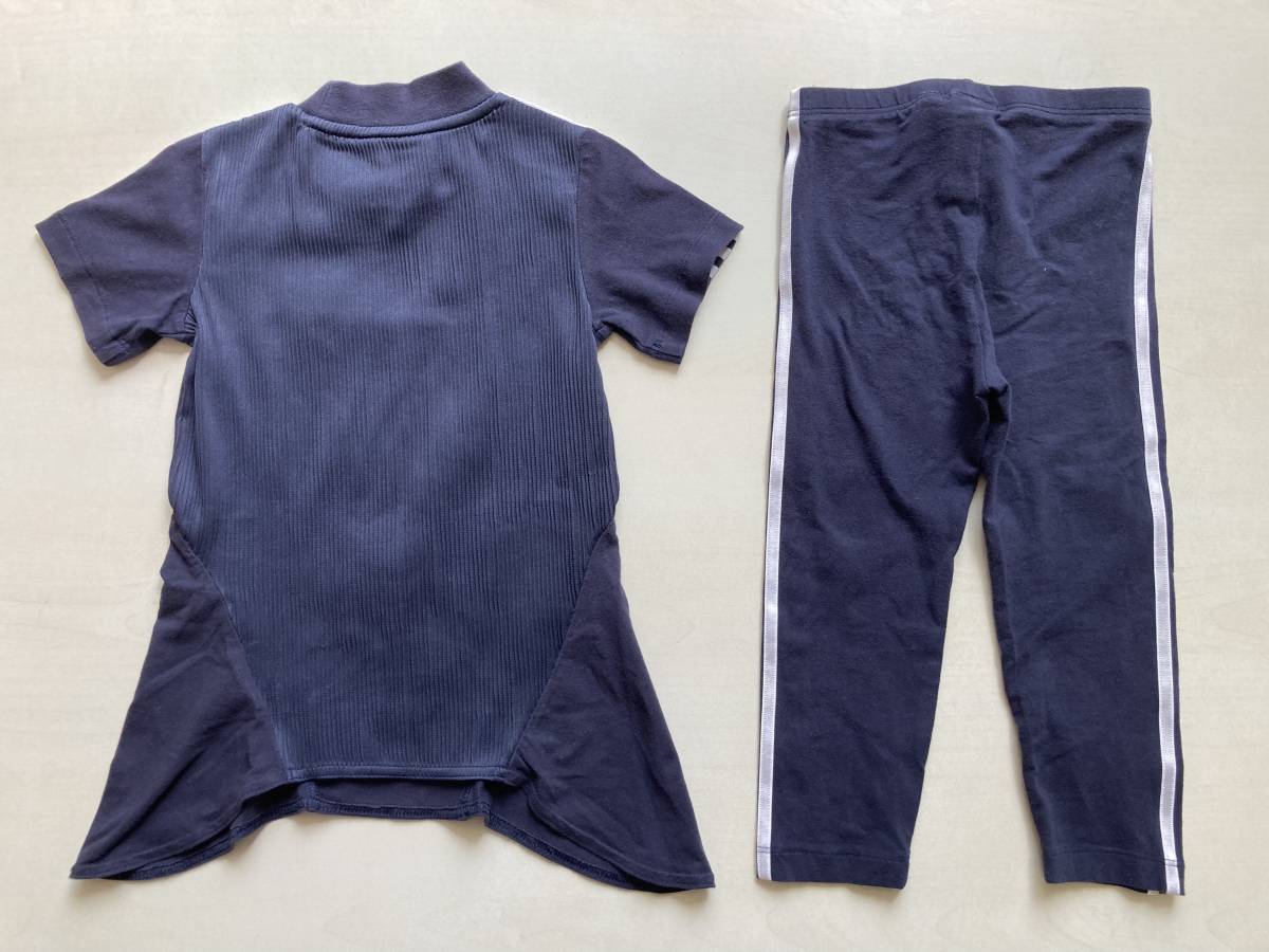 adidas Infant CE1988 Pleated Dress Set 90 USED アディダス インファント プリーツドレス レギンス セット ベビー Tシャツ ワンピース_画像2