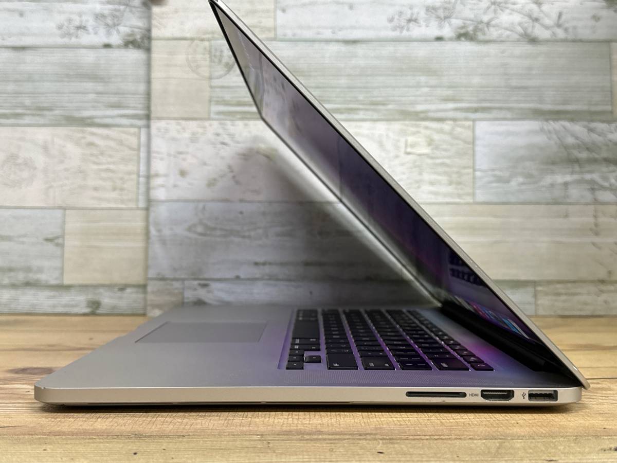 【良品】MacBook Pro 2015 Retina (A11398)[Core i7(4870HQ)2.5Ghz/RAM:16GB/SSD:512GB/15.4インチ]Montery インストール済 動作品_画像3