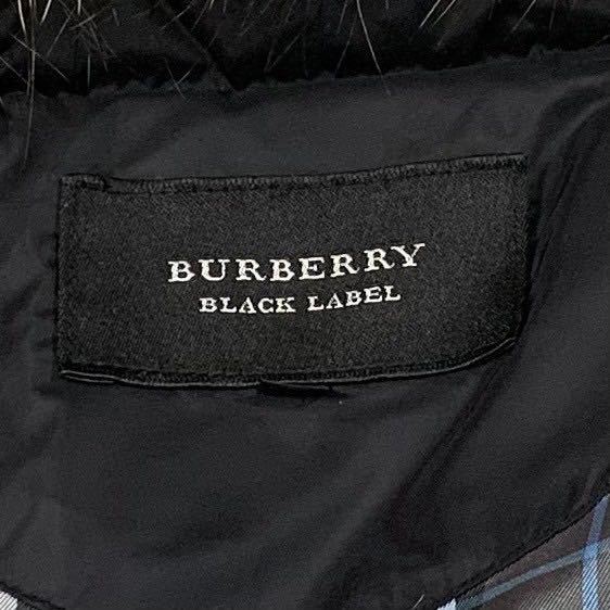 極美品 バーバリー ブラックレーベル フード ファー ダウン コート ノバチェック 黒 M BURBERRY BLACKLABEL ジャケット ブルゾン アウター_画像6