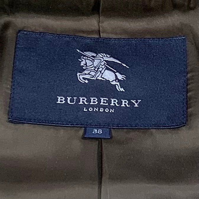 極美品 バーバリー ロンドン 毛 フード ダッフル コート ノバチェック 緑 M BURBERRY LONDON ジャケット ブルゾン アウター_画像5