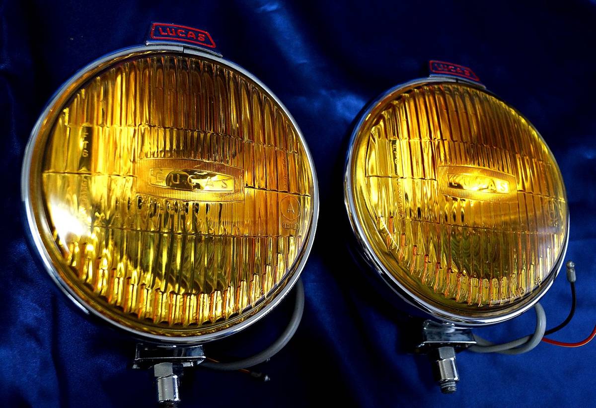 新品２灯セット 英国 LUCAS製 ルーカス FT6 黄色 フォグランプ BMC純正 MINI MK1 モーリス クラシック ローバーミニ 点灯テスト済み完働品_画像5