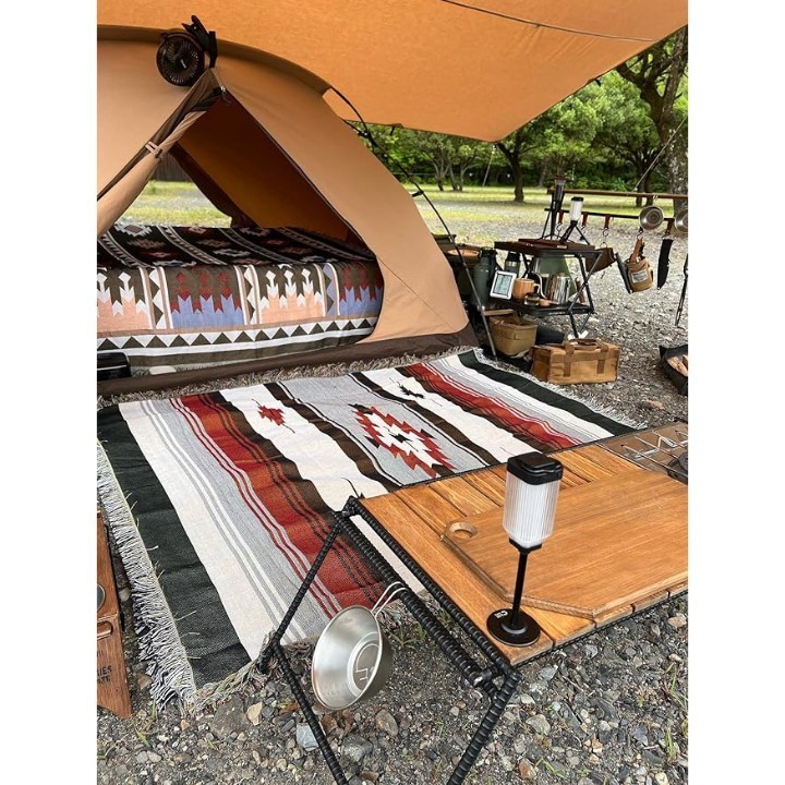 ブランケット　ラグ　ピクニックマット　キャンプ　アウトドア　グランピング　車中泊　コット用　テント用　テーブルクロス_画像8
