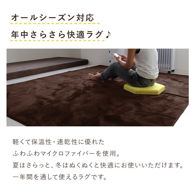 【限定セール】ラグ カーペット ラグマット Lサイズ 200x250cm 3畳 厚手 床暖房 低反発 絨毯 北欧 リビングマット 滑り止め アイスグレー_画像3