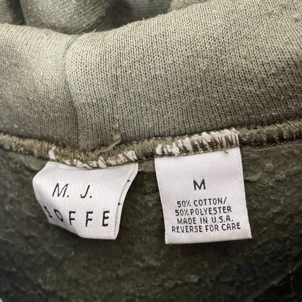 M.J.SOFFE アメリカ製　プリントスウェットシャツ　パーカー　古着　Mサイズ　オリーブグリーン　_画像5