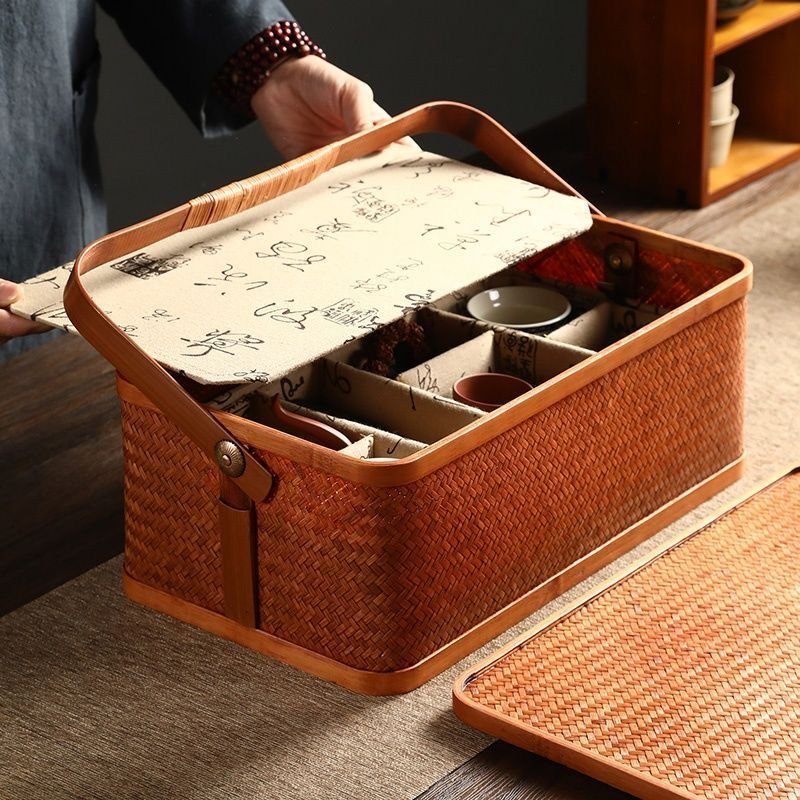良品のみ！職人手作 日式 竹製 手作 茶器 收納 茶盒 茶箱