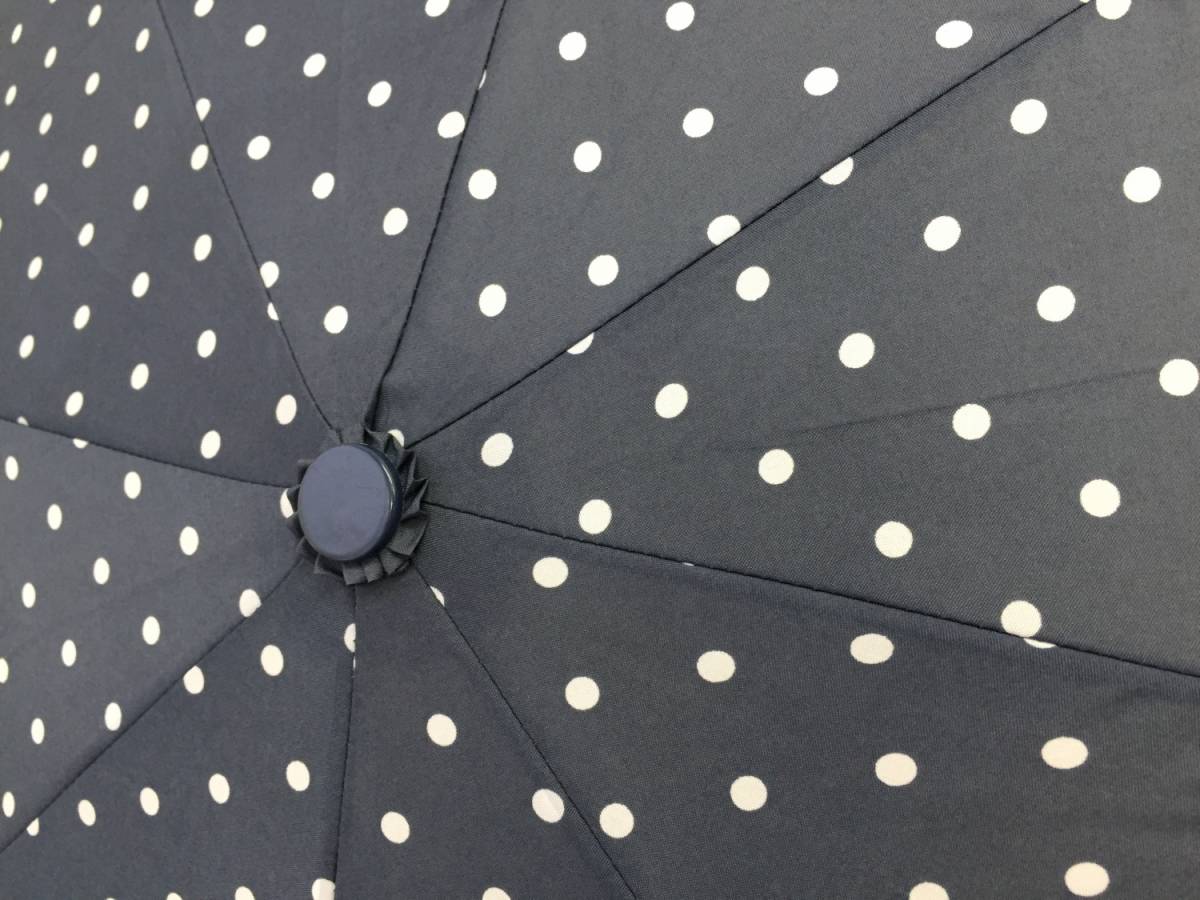 [傘] 折りたたみ傘 水玉模様 レース 可愛い 紺色：ネイビー系 シンプル 傘 折畳 雨具 折り畳み_画像5