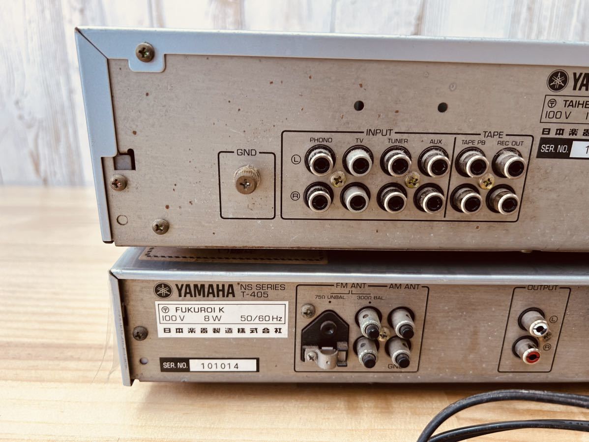 ☆ YAMAHA ヤマハ STEREO AMPLIFER A-405 アンプ AM/FM STEREO TUNER T-405 チューナー セット まとめ SA-1208b140 ☆の画像8