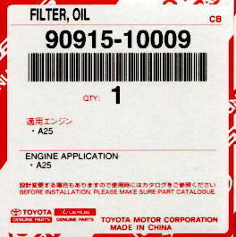  Toyota оригинальный масляный фильтр 90915-10009