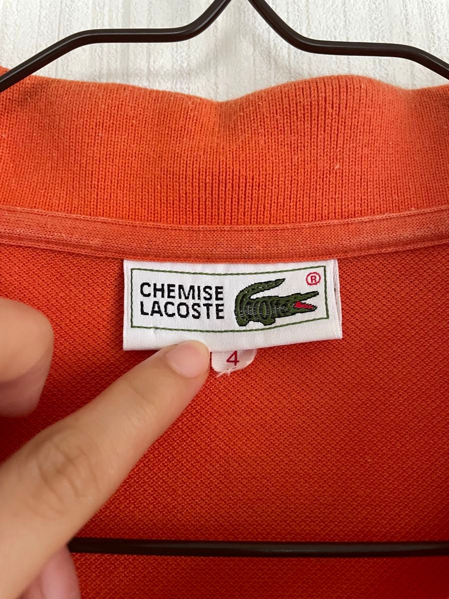 古着　美品　ラコステ　ポロシャツ　オレンジ LACOSTE 半袖ポロシャツ