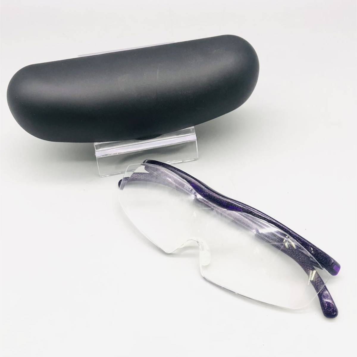 Hazuki ハズキルーペ レンズ 1.6倍 1.6X ニューパープル 紫 クリアレンズ 老眼鏡 メガネ 眼鏡 拡大鏡 ケース付き JAPAN 日本製 おすすめ_画像1