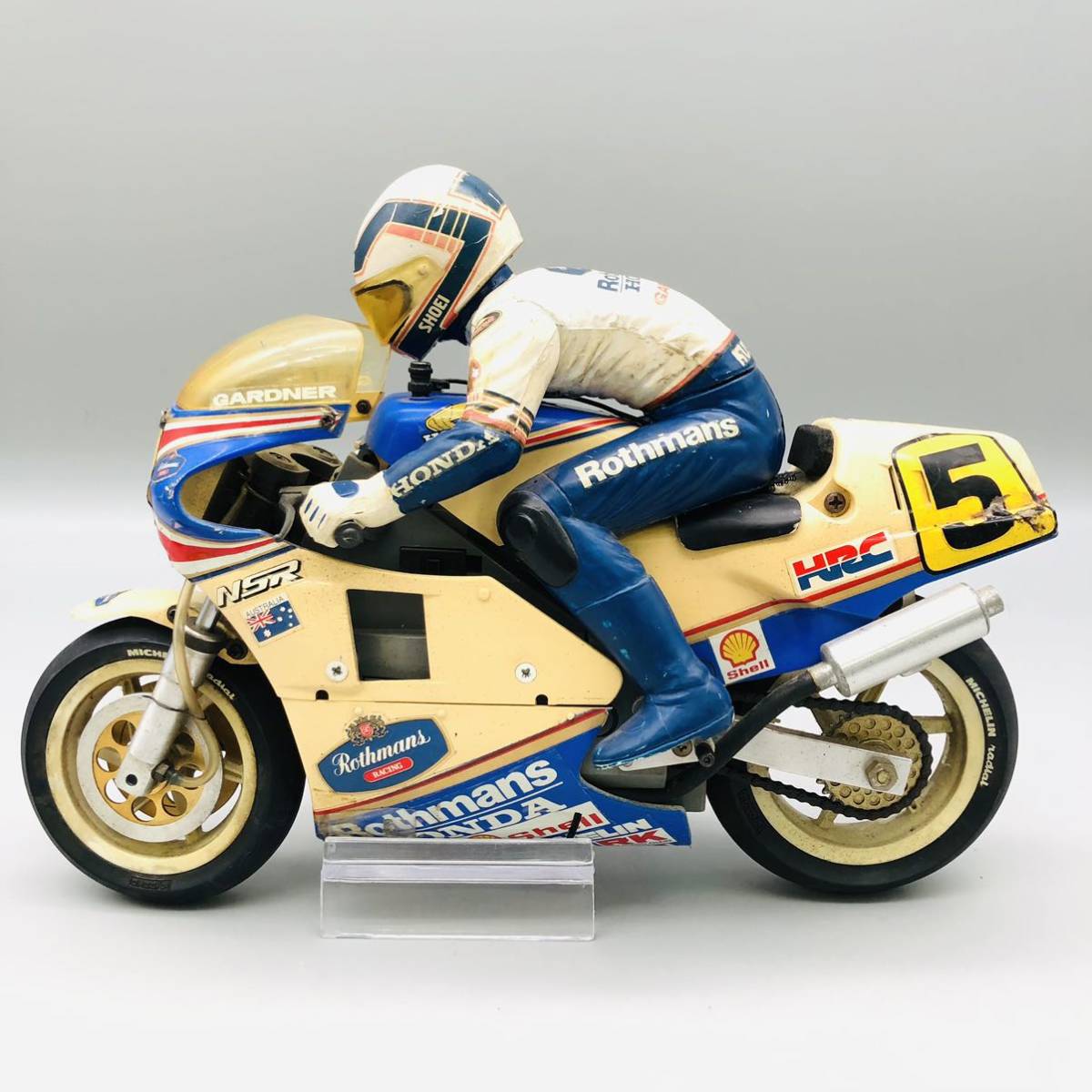 KYOSHO RACING TEAM 京商 1/8 HONDA ホンダ NSR 500 ブルー バイク Grand Prix Racer グランプリレーサー ラジコン Rothmans ロスマンズ_画像2