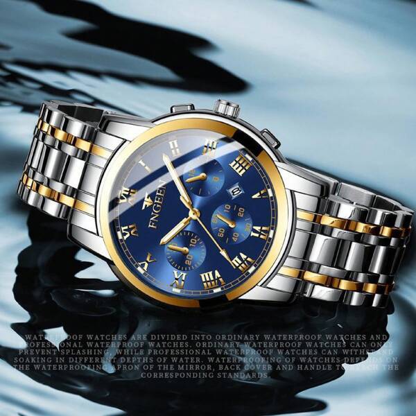 腕時計 ペアウォッチ 2個/セット カップル 時計 , 耐水 ローマ数字 ブルー ダイヤル 付き カレンダー 機能 , クォーツ_画像5