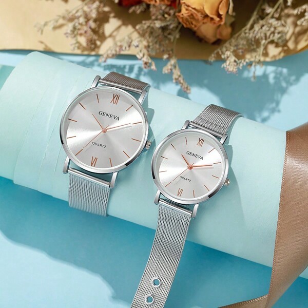腕時計 ペアウォッチ カップル腕時計 ステンレス スチール素材 シンプル 2個セット 男女兼用 ビジネス プレゼント_画像4