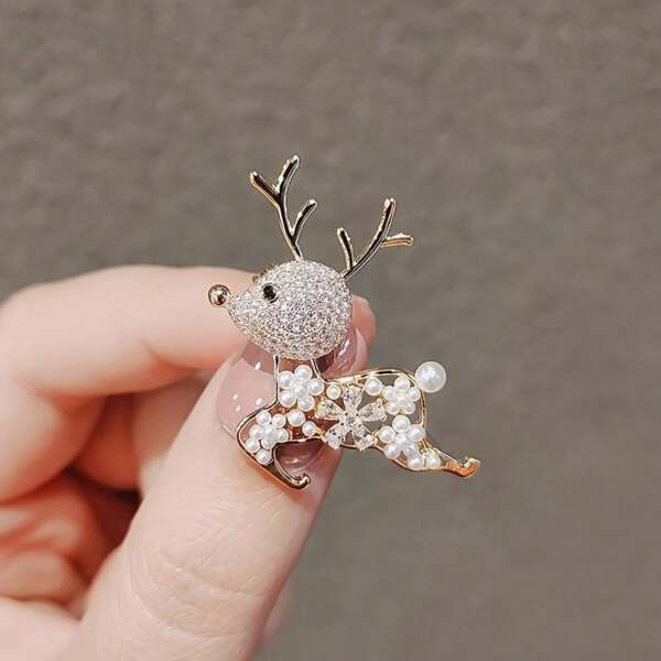 メンズ アクセサリー ブローチ 6本刺繍風 コサージュ 鹿 ブローチ メンズ ドレススーツ カジュアル ファッション アクセ_画像2