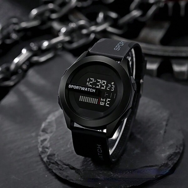 腕時計 メンズ デジタル 1 ピースメンズアウトドア多機能防水発光電子時計_画像1