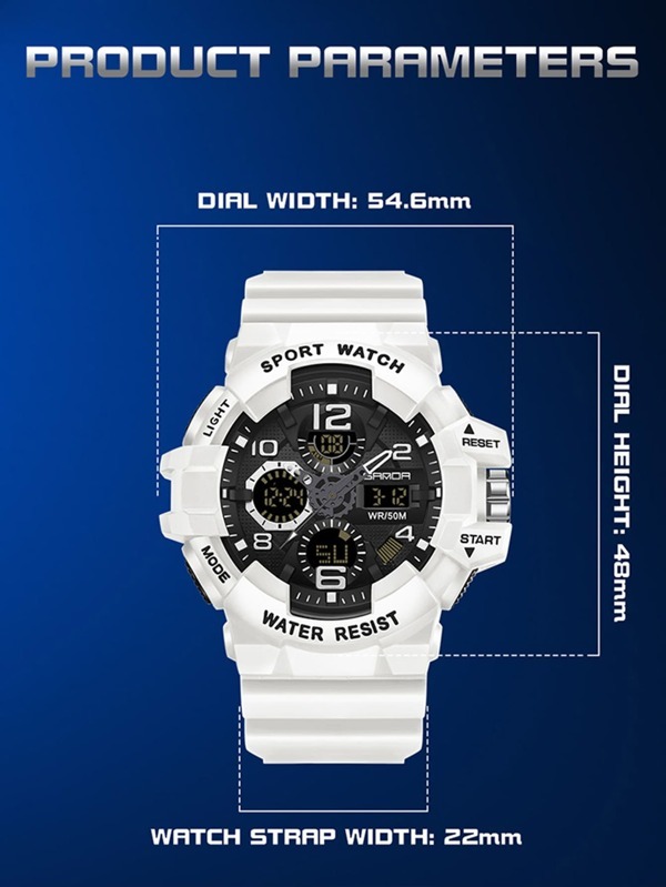 腕時計 メンズ デジタル ファッショナブルな スタイル クォーツ時計男性用耐衝撃 デジタル ディスプレイ防水電子時計_画像6
