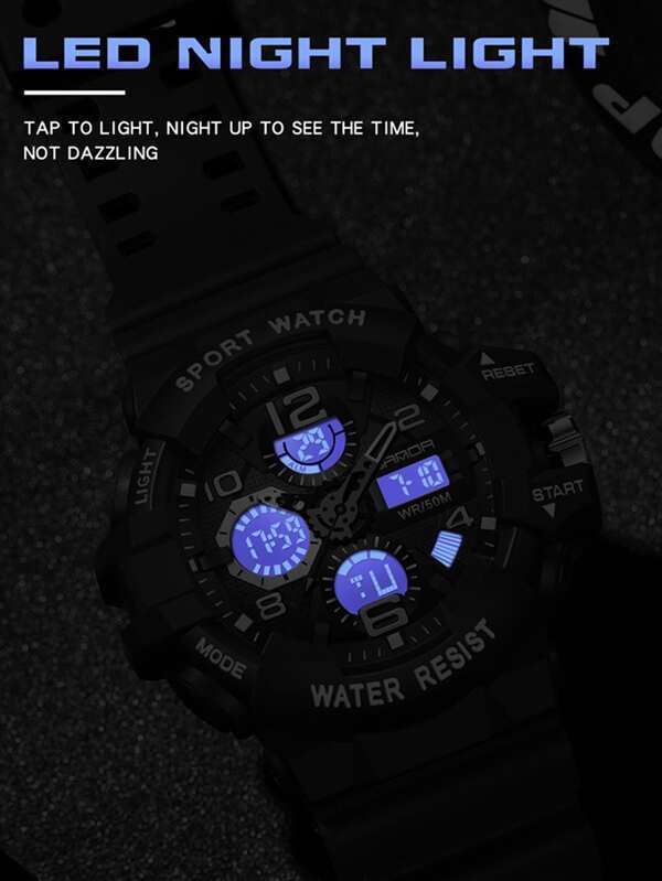 腕時計 メンズ デジタル ファッショナブルな スタイル クォーツ時計男性用耐衝撃 デジタル ディスプレイ防水電子時計_画像7