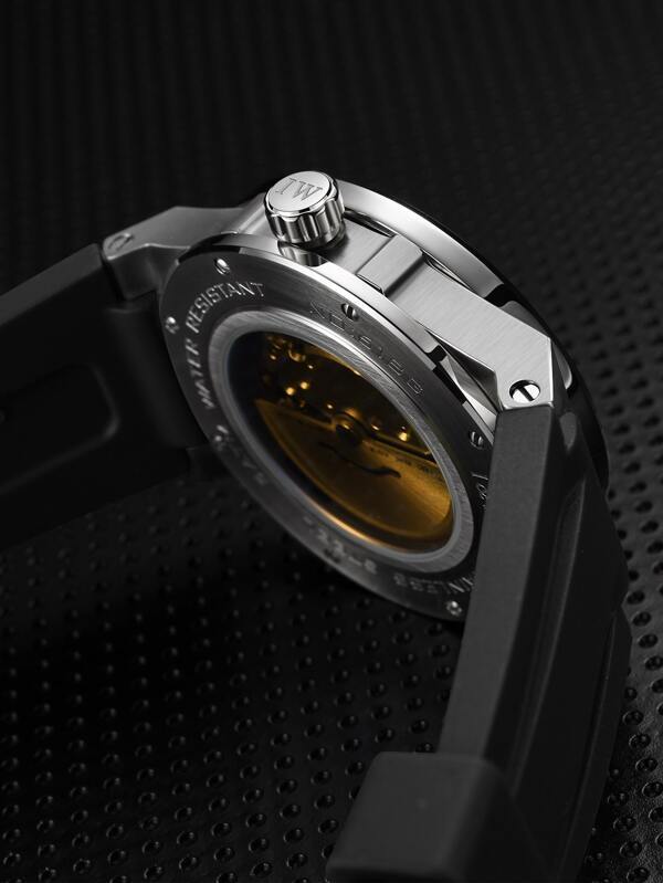 腕時計 メンズ 機械式 1個 メンズ ポピュラー ファッショナブル スポーツ スタイル ラウンド 機械式 リストウォッチ_画像5