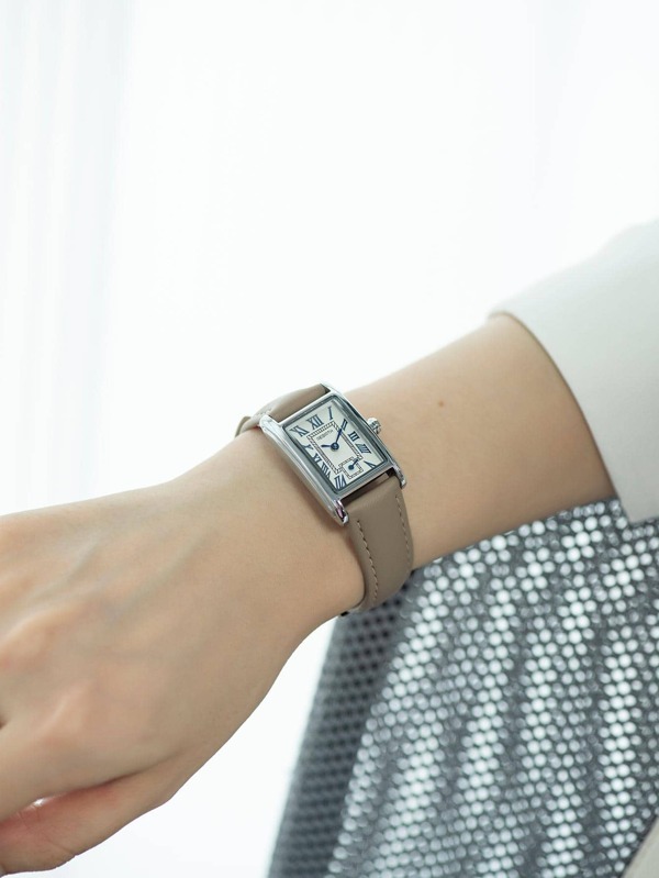 腕時計 レディース クォーツ 1個 女性 カーキ ポリウレタン ストラップ カジュアル 耐水 長方形 , 用 日常生活 ダイヤル_画像4