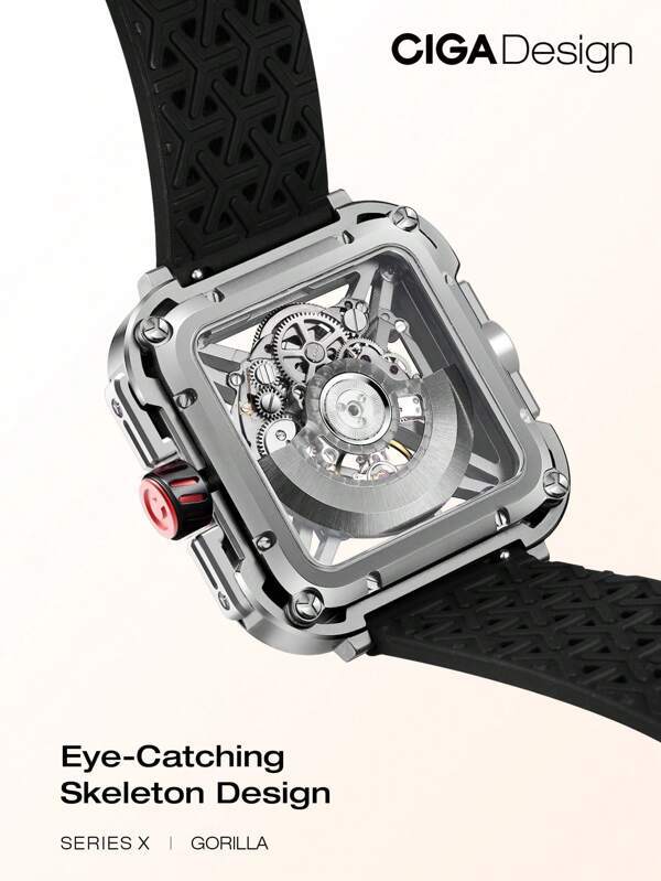 腕時計 メンズ 機械式 デザイン インスピレーション 耐衝撃性 デザイン サファイアクリスタル アナログ スケルトン メカニカルウ_画像6