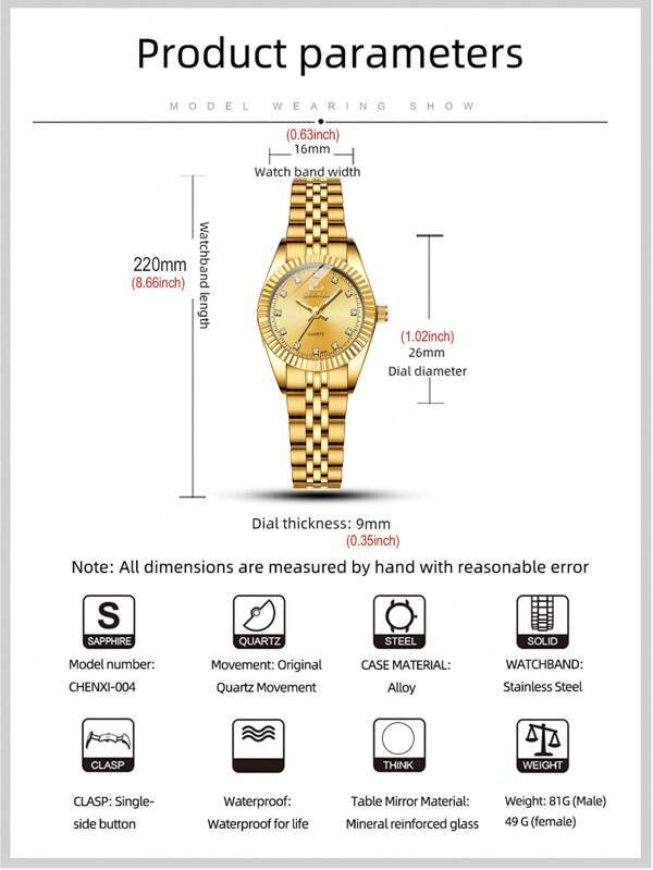 腕時計 レディース クォーツ シンプルな高級感覚のある女性腕時計 ローマ数字のスモールダイヤルとラインストーン_画像3