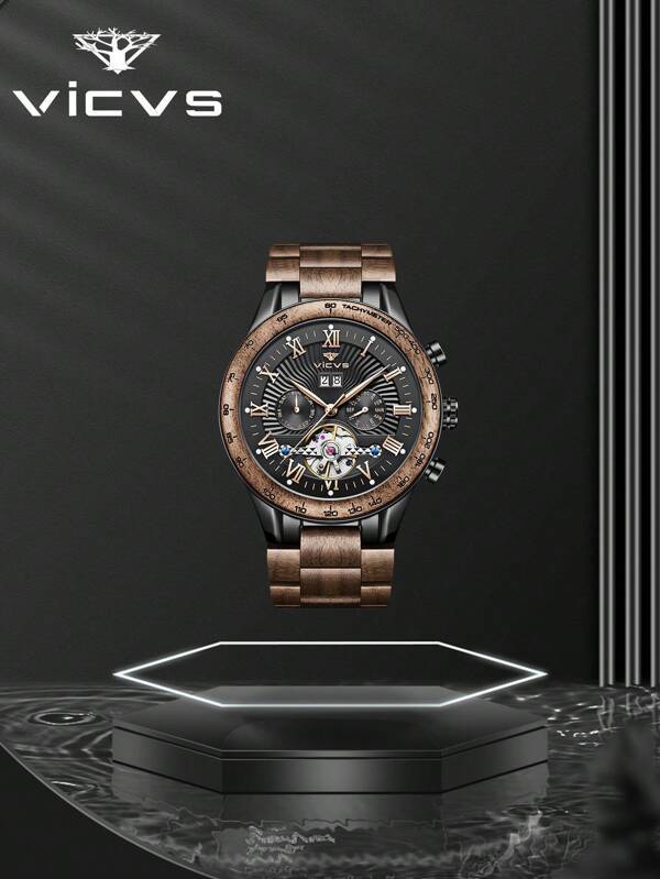腕時計 メンズ 機械式 男性用 機械式 手巻き 腕時計 ウォールナット 男性へのプレゼント_画像1