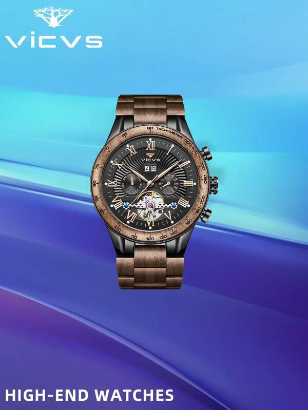 腕時計 メンズ 機械式 男性用 機械式 手巻き 腕時計 ウォールナット 男性へのプレゼント_画像3