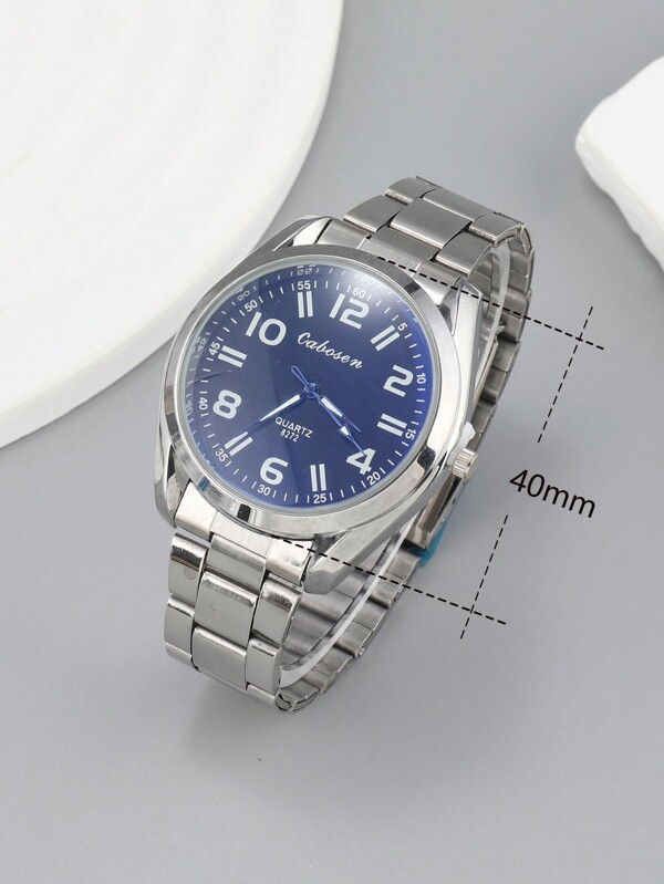 腕時計 メンズ クォーツ シンプルなメンズスチールバンド腕時計、色褪せない腕時計、クォーツムーブメントビジネスカジュアルラージダイ_画像6