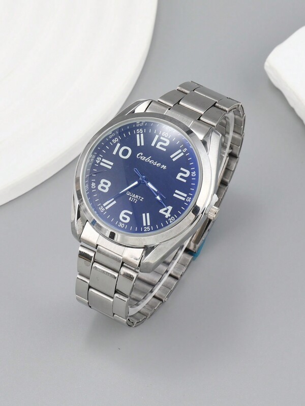 腕時計 メンズ クォーツ シンプルなメンズスチールバンド腕時計、色褪せない腕時計、クォーツムーブメントビジネスカジュアルラージダイ_画像5