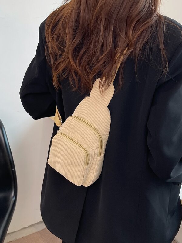  lady's bag waist bag Mini corduroy sling bag 