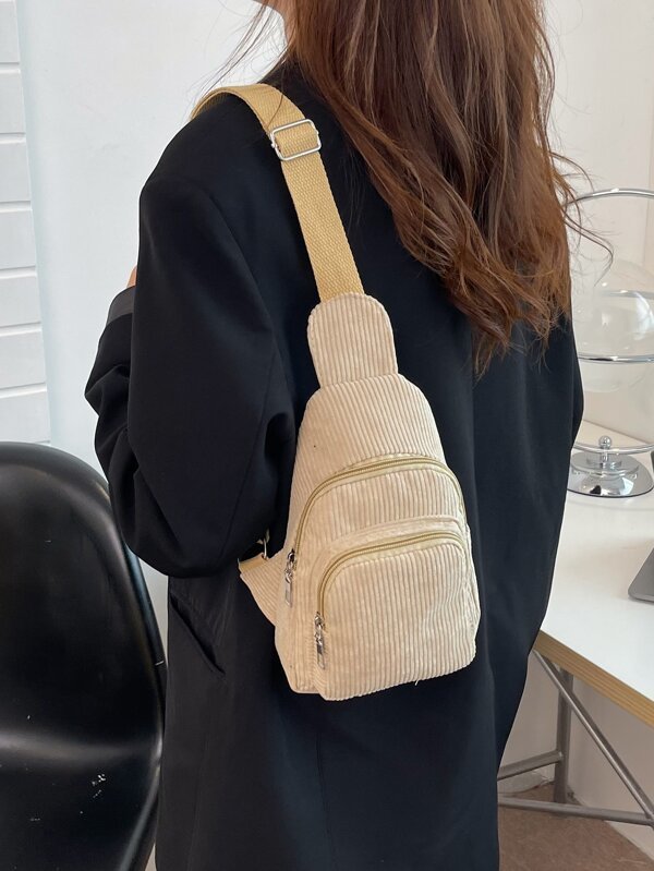  lady's bag waist bag Mini corduroy sling bag 