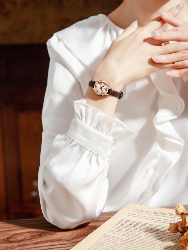 腕時計 レディース クォーツ 女性用コンパクトな学生用腕時計 レザーバンド 簡単なデザイン ファッショナブルな万能アイテム「リバー_画像5