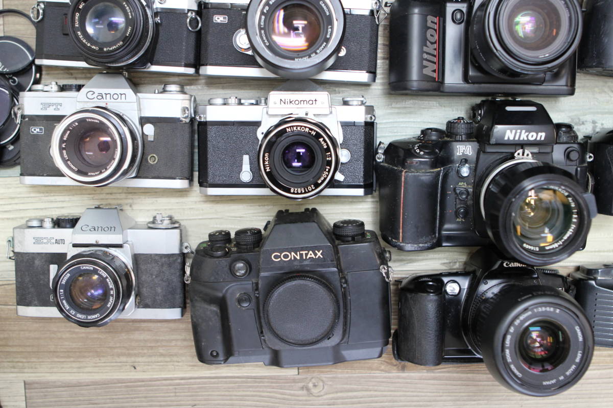 ６　一眼レフフィルムカメラ　まとめ　Minolta Olympus Canon FTb 50mm F1.4 nikon F4 nikomat Contax RTS sigma apo 170-500mm eos kiss_画像3