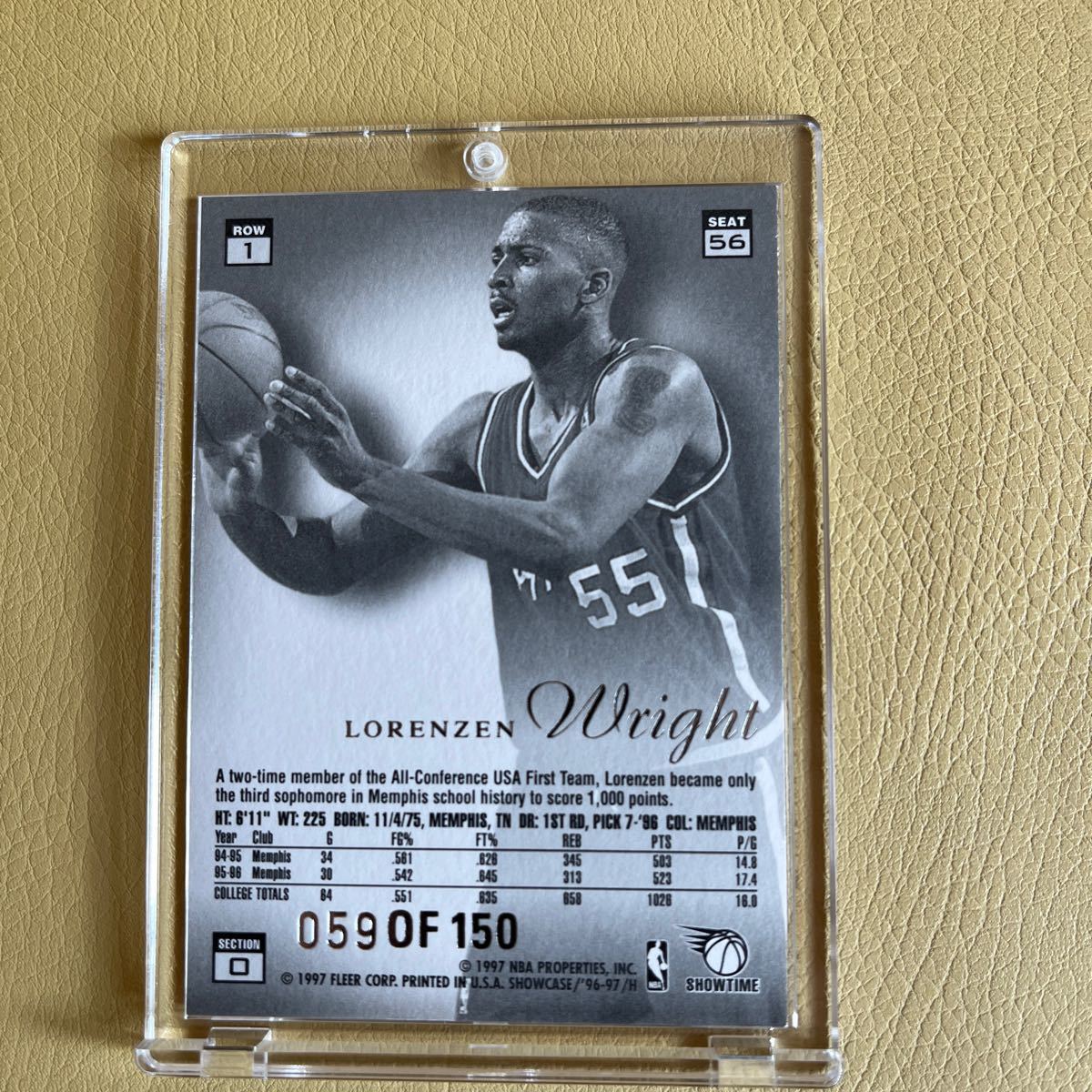 レア 150枚限定 1996-97Fleer Showcase Row1 Legacy Collection Lorenzen wright /ロレンゼン ライト NBA ロサンゼルス クリッパーズ _画像6