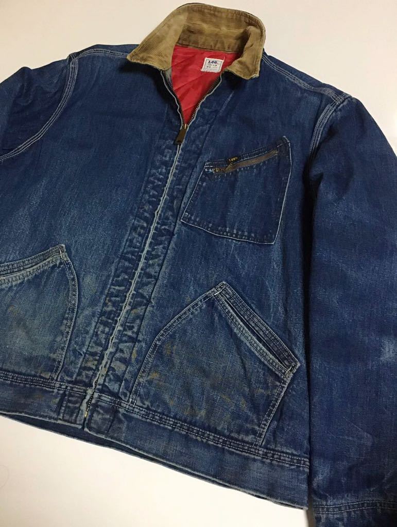 Lee 191-LB Denim жакет 44 LONG 70 годы vintage denim DENIM WORK JACKET Lee Work TALON Vintage used подкладка USA