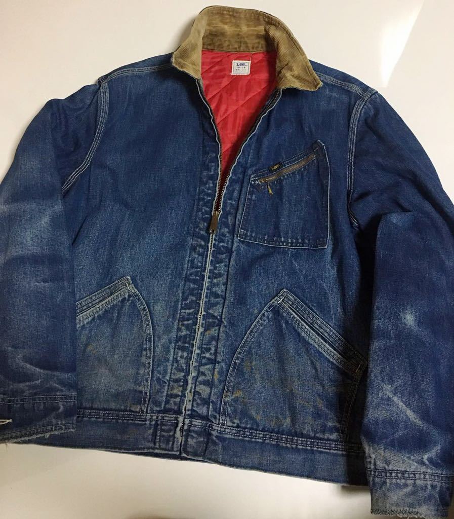 Lee 191-LB Denim жакет 44 LONG 70 годы vintage denim DENIM WORK JACKET Lee Work TALON Vintage used подкладка USA