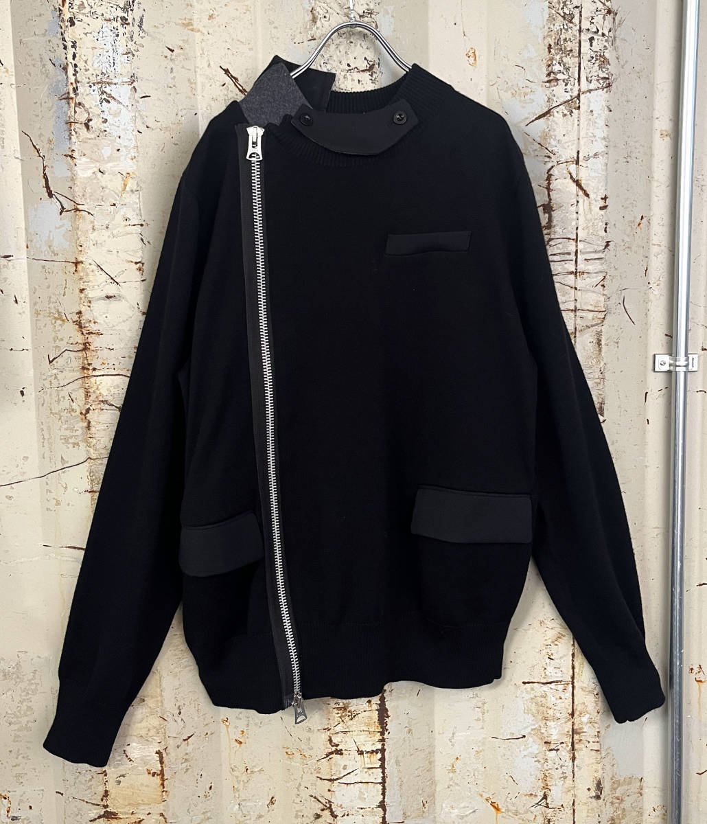 21AW◆sacai 変形ジップニット カーディガン ジャケット 21-02553M kolor サカイ マルジェラ_画像2