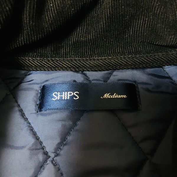 シップス　SHIPS　キルティングコート　ジャケット　M　グレー　ウール　ナイロン　アウター　秋冬　コート　メンズ_画像3
