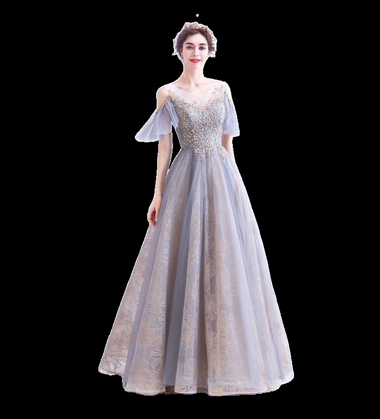 * free shipping *9 number (M)* gold thread embroidery .chu-ru. long dress (OPN2499)