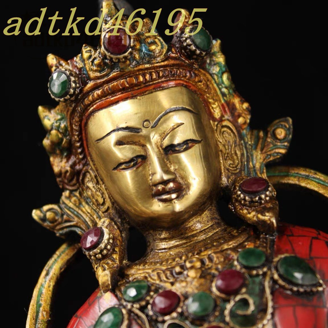 【度母】銅像 仏像 銅器 チベット伝来 銅造 彫刻 祈る 開運 贈り物 置物 風水 飾り 美術品 伝統 仏教 魔よけ コレクション 古美術_画像5