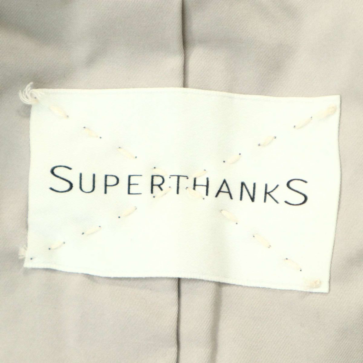 SUPERTHANKS スーパーサンクス 秋冬 ウール混★ ソフト チェスター コート Sz.M　メンズ グレー　A3T14608_C#N_画像6