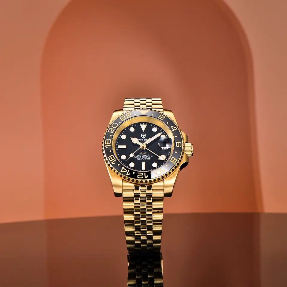 【日本未発売 アメリカ価格50,000円】PAGANI GMTマスターオマージュ 機械式腕時計 ロレックスオマージュ 高級腕時計