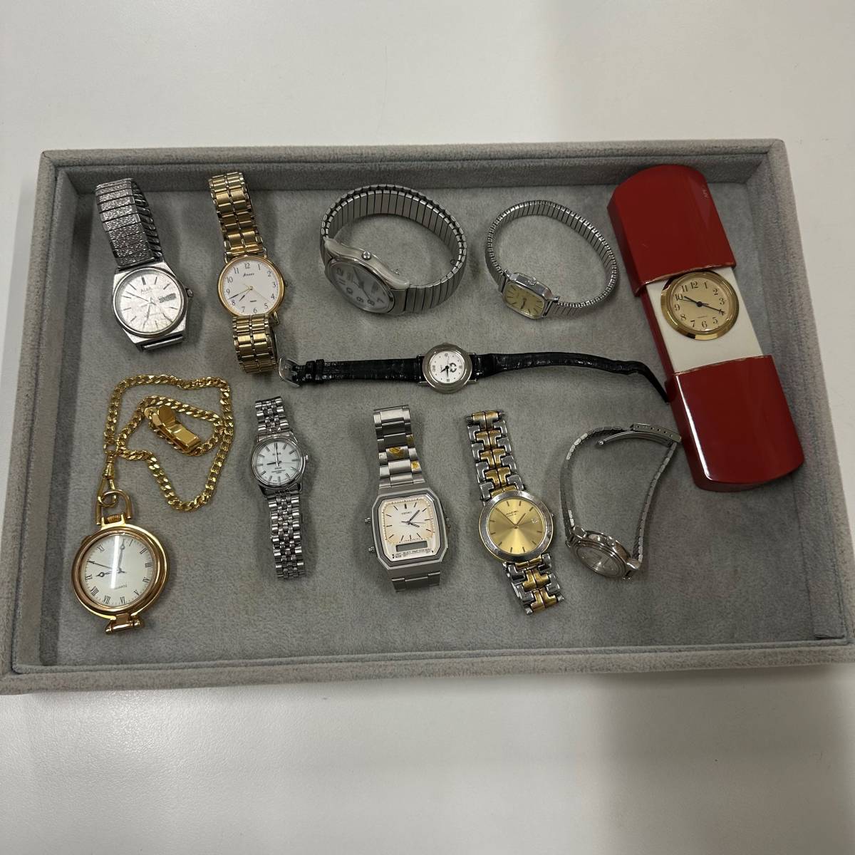 ○まとめ売り○腕時計 時計 ジャンク含む SEIKO セイコー ALBA ランセル 懐中時計 中古品 現状品 B000_トレーは付きません。