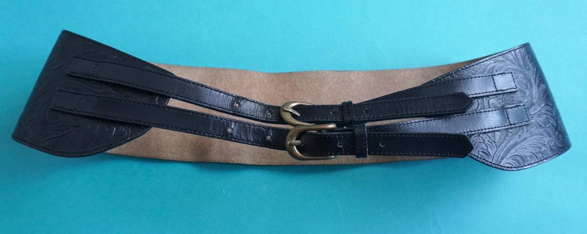 # Christian oja-ru black leather futoshi belt 